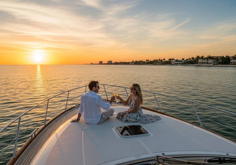 Romantic sunset yacht charter cruise in Naples Florida Gulf Coast